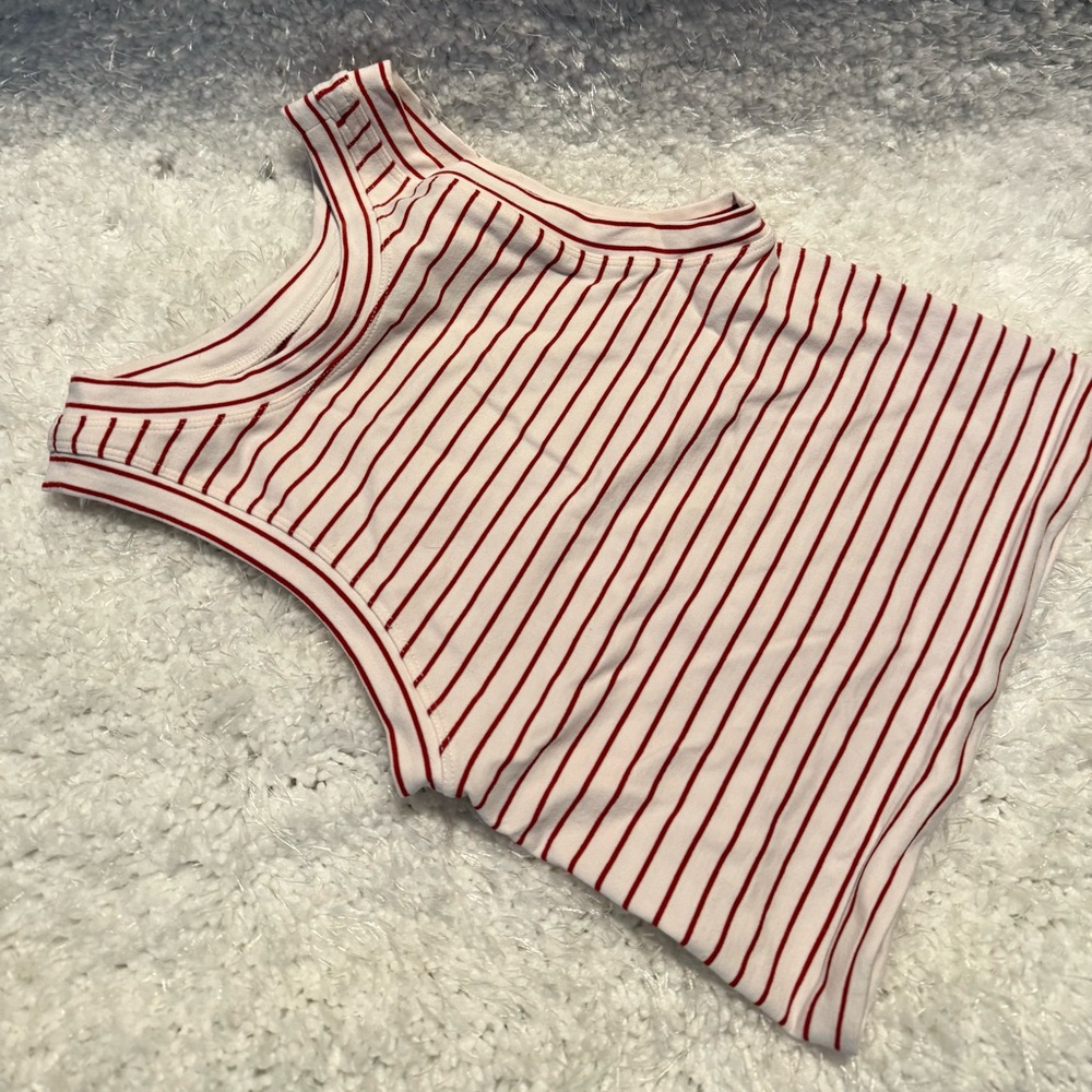 Free People Striped Sleeveless Top - Red and White